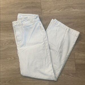 Old Navy Blue and White Striped Boot Cut Pants